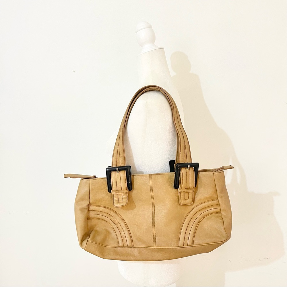 vintage y2k tan leather shoulder bag